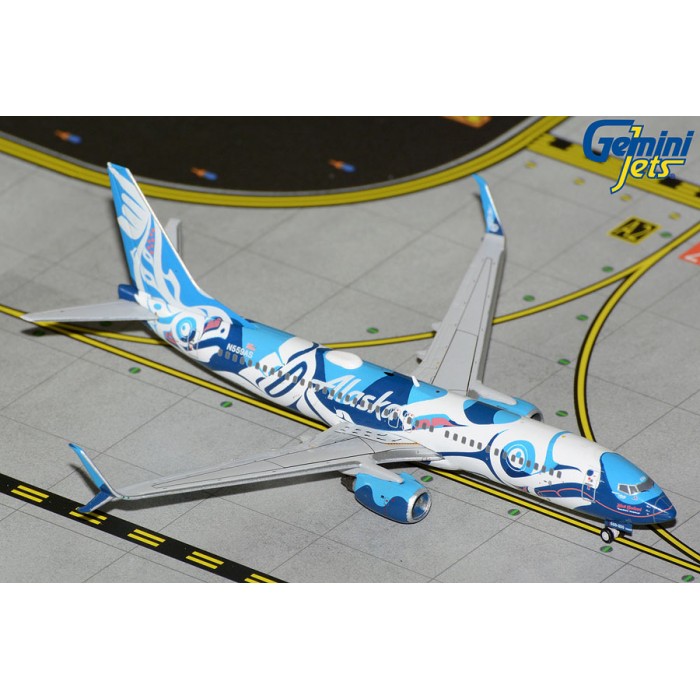 阿拉斯加航空 Alaska Airlines Boeing 737-800S 'Salmon People' 1:400