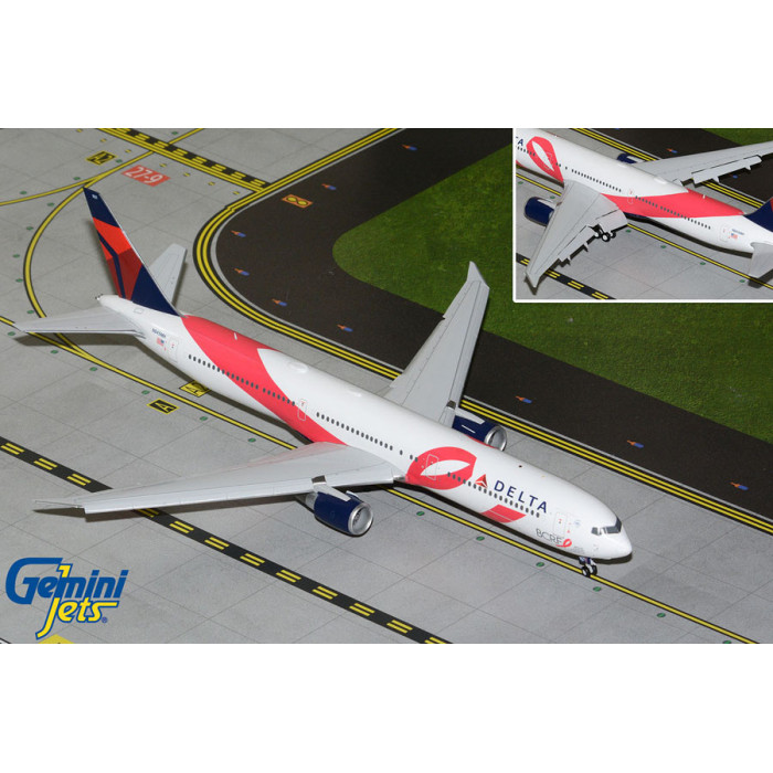 Delta Airlines Boeing 767-400ER 'BCRF' breast cancer red ribbon (Flaps-down version) 1:200